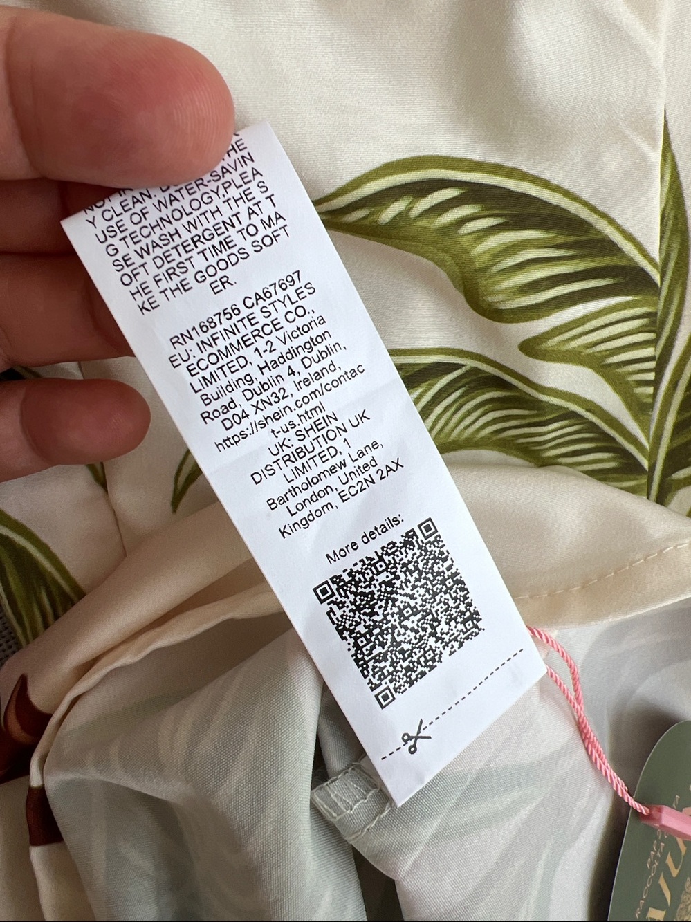 CAJUNI Mini Sundress Cover up dress cream palms size M NWT - Picture 9 of 13